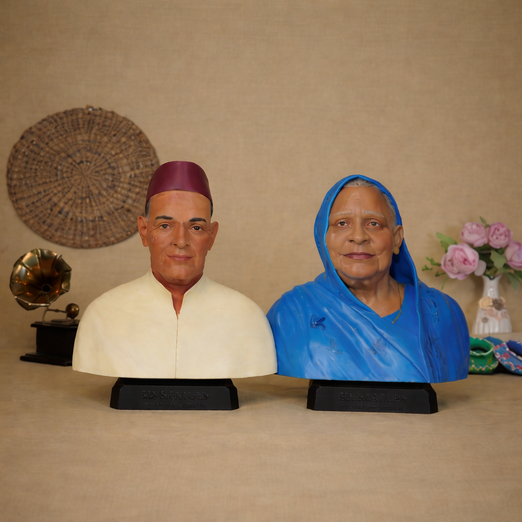 3D Couple Half Body Statue Miniature