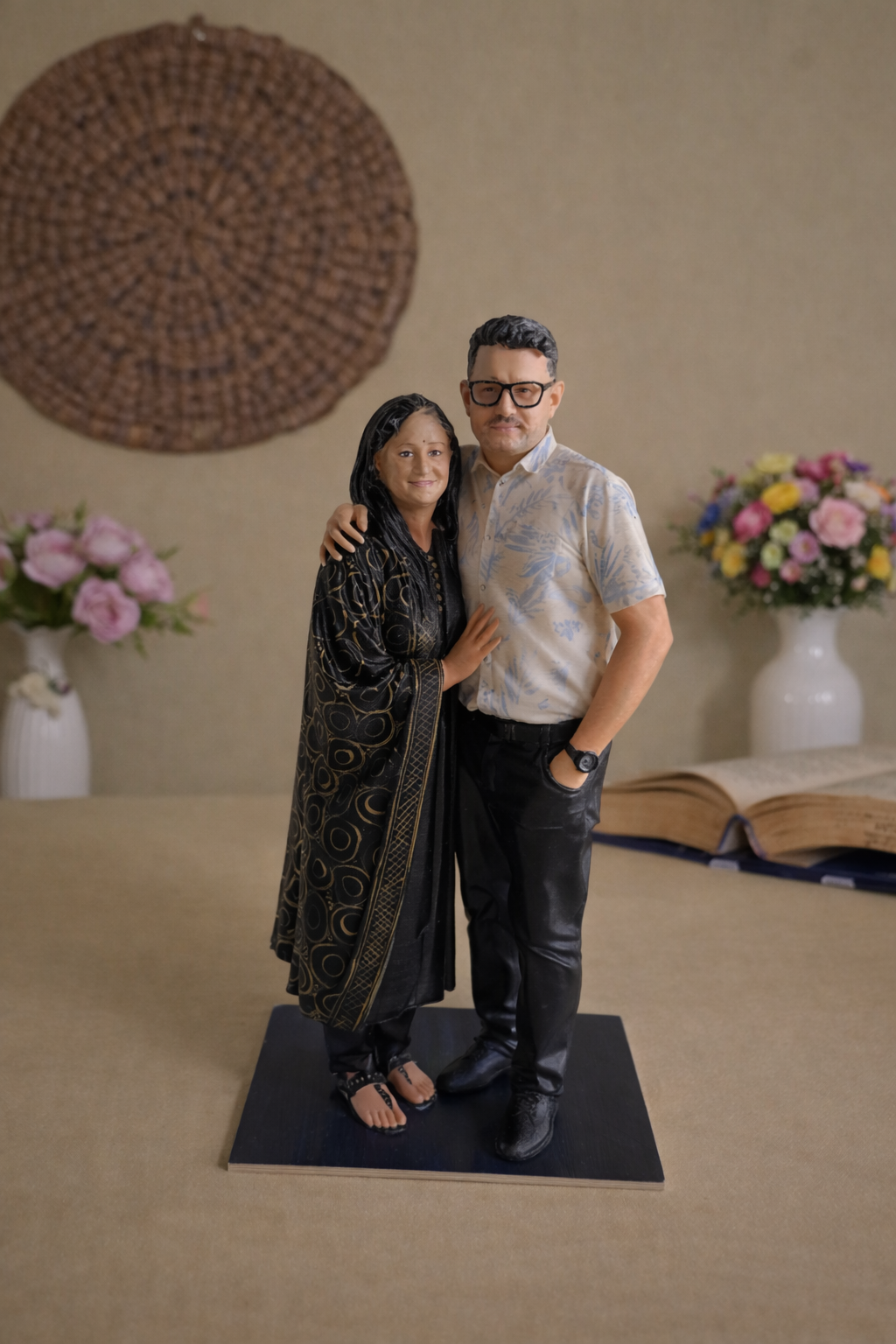 3D Couple Full Body Statue Miniature