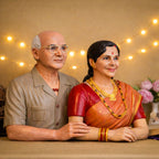 3D Couple Half Body Statue Miniature