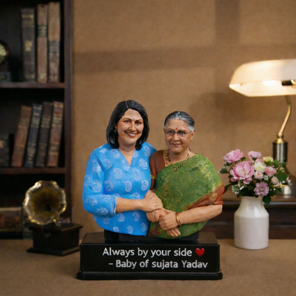 3D Couple Half Body Statue Miniature