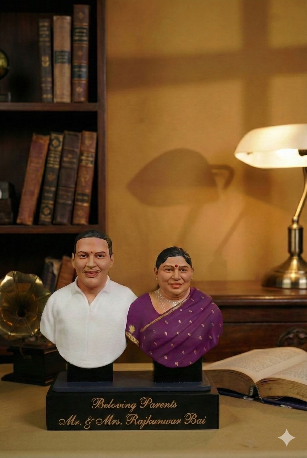 3D Couple Half Body Statue Miniature